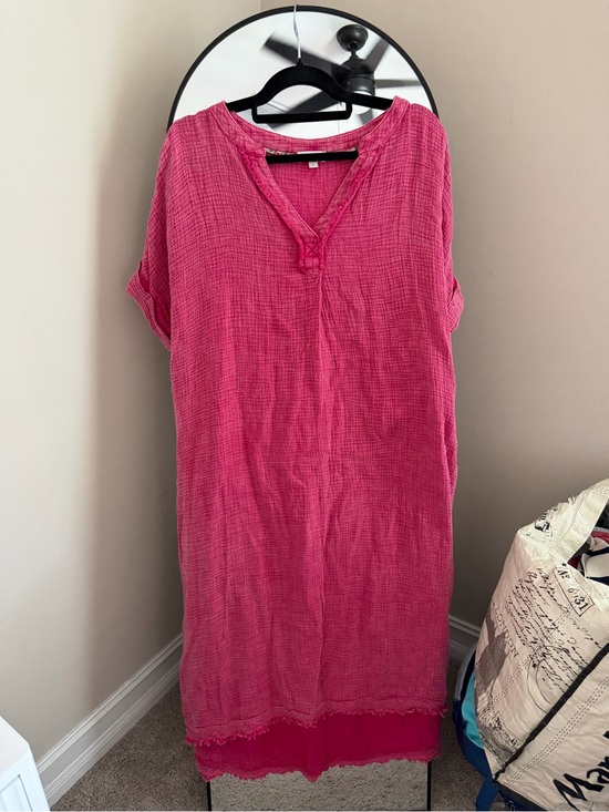 Umgee Dresses & Skirts - Umgee Hot Pink Gauze Midi Dress